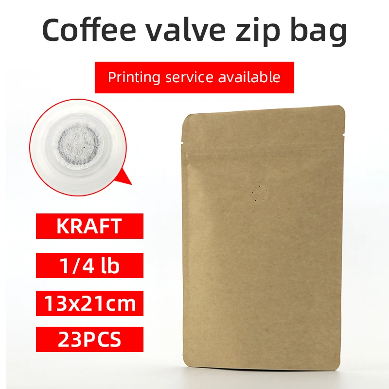 23pcs 1/4 pound 120g kraft bag coffee bean pouch one side degassing valve coffee bag kraft stand up zip bag
23pcs 1/4 pound 120g kraft bag coffee bean pouch one side degassing valve coffee bag kraft stand up zip bag