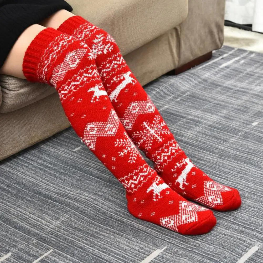 Knitting 1 Pair Popular Christmas Element Snowflake Elk Pattern Socks Socks Christmas Socks High Tube for Daily Wear
Knitting 1 Pair Popular Christmas Element Snowflake Elk Pattern Socks Socks Christmas Socks High Tube for Daily Wear