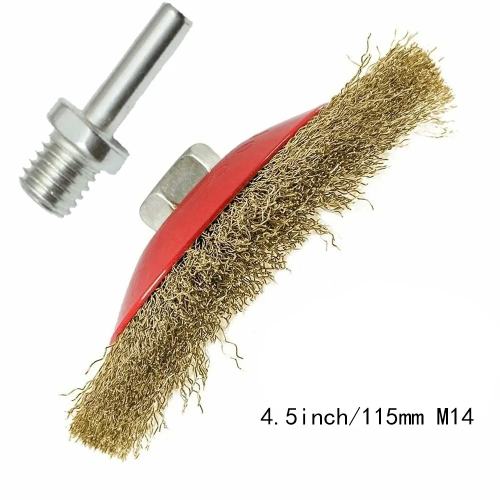 115mm Stainless Steel Wire Brush Bevel Polishing Wheel Rust Remover Brushes For Angle Grinder Electric Drill M14 Thread
115mm Stainless Steel Wire Brush Bevel Polishing Wheel Rust Remover Brushes For Angle Grinder Electric Drill M14 Thread
