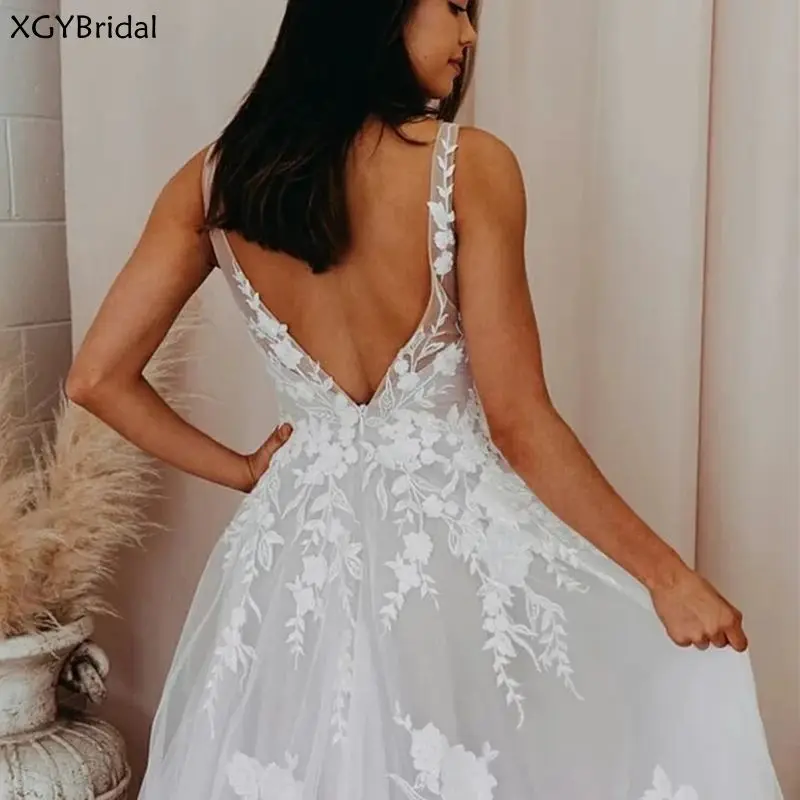 New Arrival A Line Wedding Dress Spaghetti Straps V Neck Lace Appliques Romantic Grey Tulle Plus Size Bridal Gowns
New Arrival A Line Wedding Dress Spaghetti Straps V Neck Lace Appliques Romantic Grey Tulle Plus Size Bridal Gowns