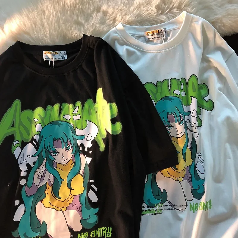women's t-shirt Japanese Anime Girl Printed Short Sleeve T-Shirt Female Tee T-Shirt Harajuku Cotton Loose Top vintage Clothing
women's t-shirt Japanese Anime Girl Printed Short Sleeve T-Shirt Female Tee T-Shirt Harajuku Cotton Loose Top vintage Clothing