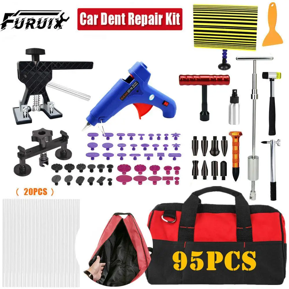 95 Pieces Dent Repair Tool Set Without Damaging Body Paint Dent Repair Tool Set with Rubber Gun Puller Car Dent Fix Dent Puller
95 Pieces Dent Repair Tool Set Without Damaging Body Paint Dent Repair Tool Set with Rubber Gun Puller Car Dent Fix Dent Puller