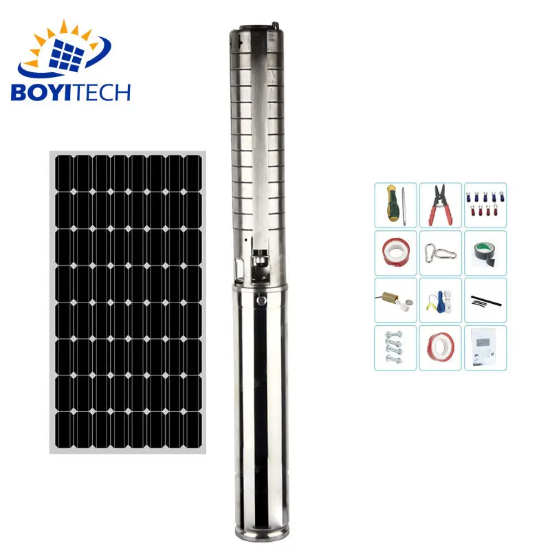 

4Bysc10/90-D72/1300 Free Shipping Dc Agriculture Farm Irrigation Solar Submersible Deep Well Water Pump With Mppt Controller