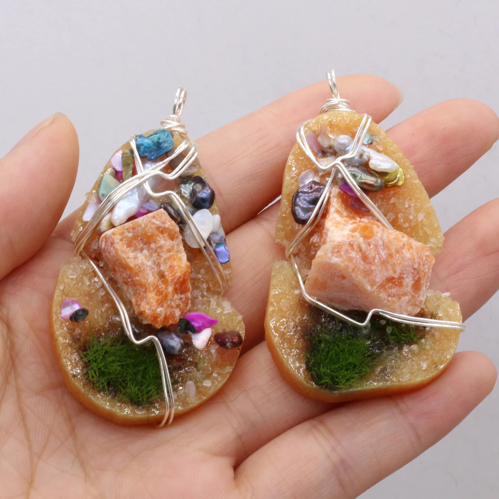 New Style Natural Stone Irregular Resin Winding Pendant For Jewelry Making DIY Necklace Bracelet Accessory
New Style Natural Stone Irregular Resin Winding Pendant For Jewelry Making DIY Necklace Bracelet Accessory