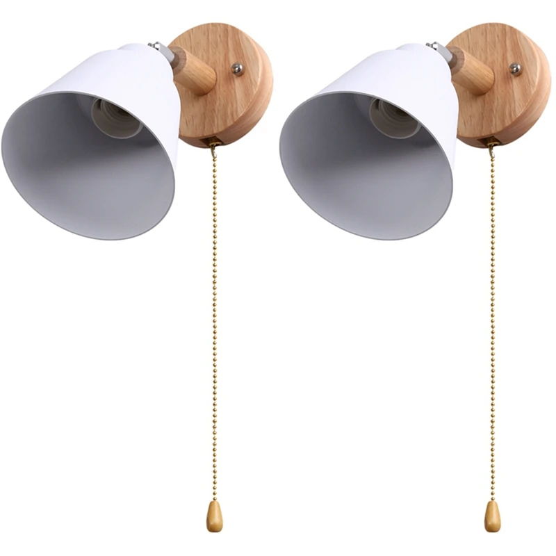 New 2X Nordic Wooden Wall Lamp Bedside Wall Lamp Sconce Light For Bedroom Corridor With Zip Switch Freely Rotatable(White)
New 2X Nordic Wooden Wall Lamp Bedside Wall Lamp Sconce Light For Bedroom Corridor With Zip Switch Freely Rotatable(White)