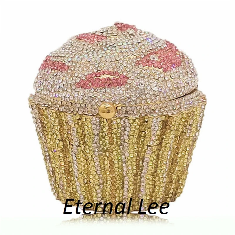 Women Mini Cupcake Clutch Evening Bag Crystal Wedding Purse and Handbag Bridal Party Diamond Minaudiere Bag
Women Mini Cupcake Clutch Evening Bag Crystal Wedding Purse and Handbag Bridal Party Diamond Minaudiere Bag
