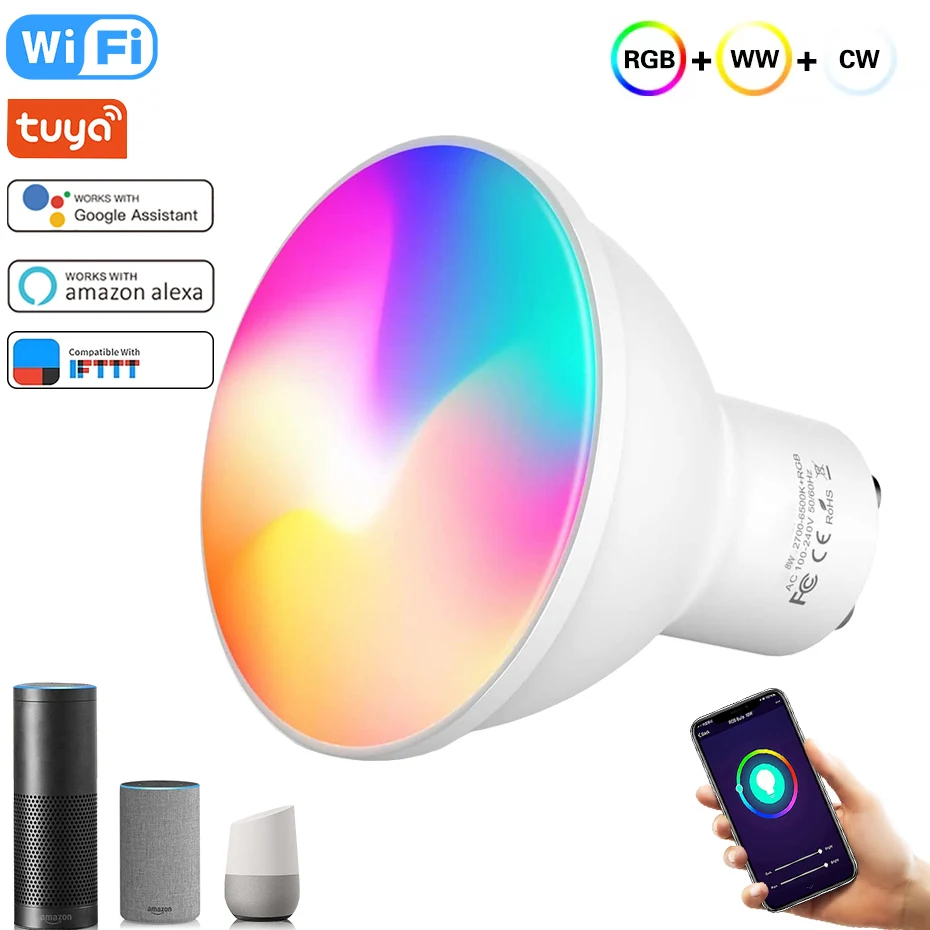 Умная светильник почка Tuya GU 10, 8 Вт, Wi-Fi, светодиодная лампа, RGB цвета, с регулировкой яркости, голосовое управление, украшение для дома, работа ...
Умная светильник почка Tuya GU 10, 8 Вт, Wi-Fi, светодиодная лампа, RGB цвета, с регулировкой яркости, голосовое управление, украшение для дома, работа ...