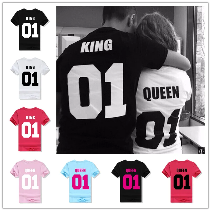 King Queen Letter Print T Shirt Couple Short Sleeve O Neck Loose Tshirt 2020 Summer Women Tee Shirt Tops Camisetas Mujer
King Queen Letter Print T Shirt Couple Short Sleeve O Neck Loose Tshirt 2020 Summer Women Tee Shirt Tops Camisetas Mujer