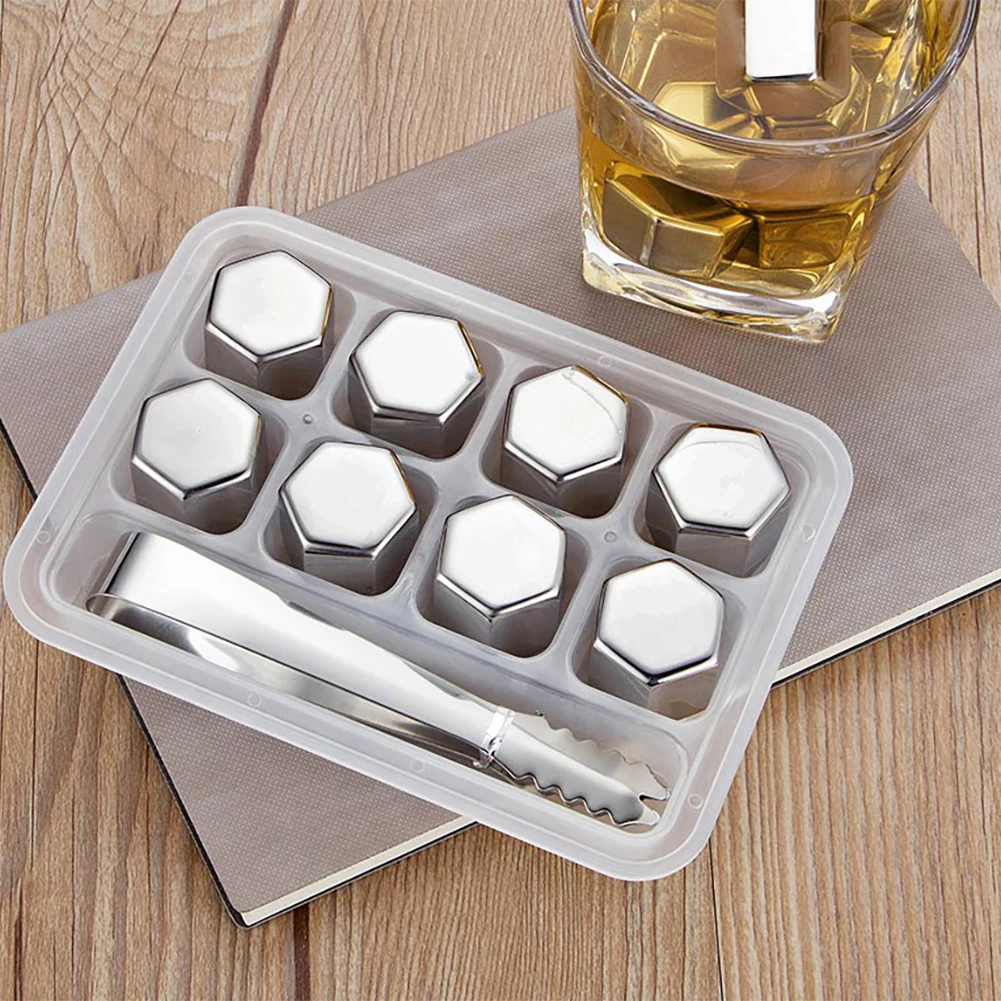 New 4/6/8 PCS 304 Stainless Steel Whiskey Stones Ice Cubes in Package, Whiskey Cooler Rocks, Iceland ice stone With Plastic Box
New 4/6/8 PCS 304 Stainless Steel Whiskey Stones Ice Cubes in Package, Whiskey Cooler Rocks, Iceland ice stone With Plastic Box