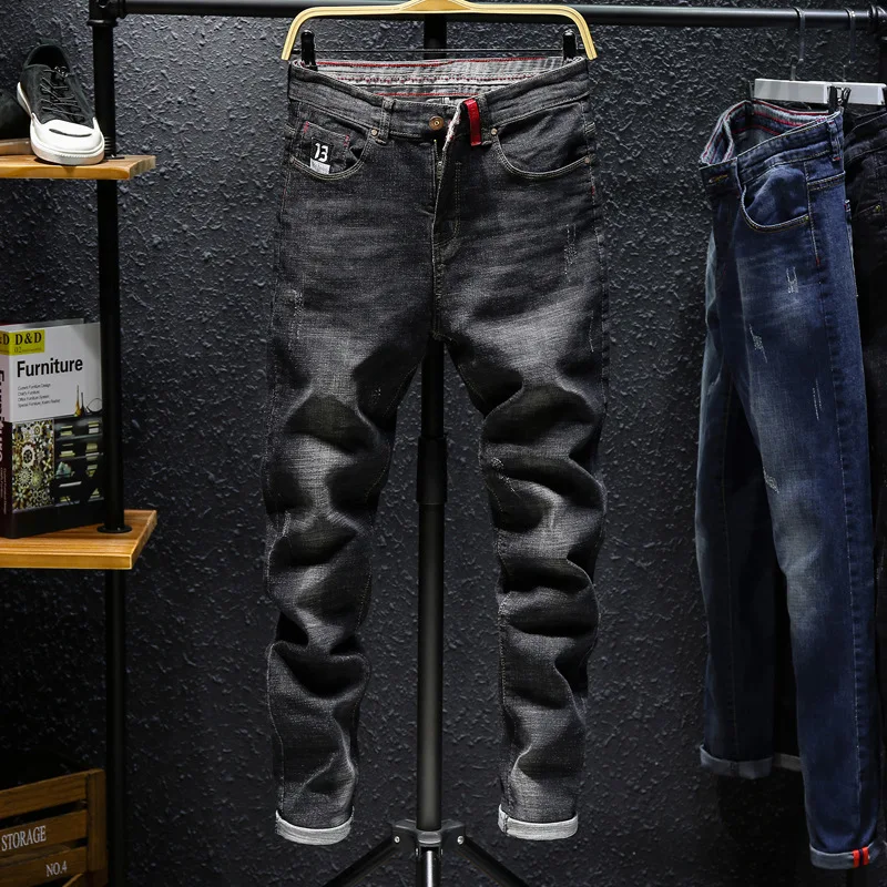 Men's Stretchy Jeans Slim Fashion Spring Autumn Breathable Button Hip-hop Fashion Washable Ripped Male Hot Sale Trousers
Men's Stretchy Jeans Slim Fashion Spring Autumn Breathable Button Hip-hop Fashion Washable Ripped Male Hot Sale Trousers