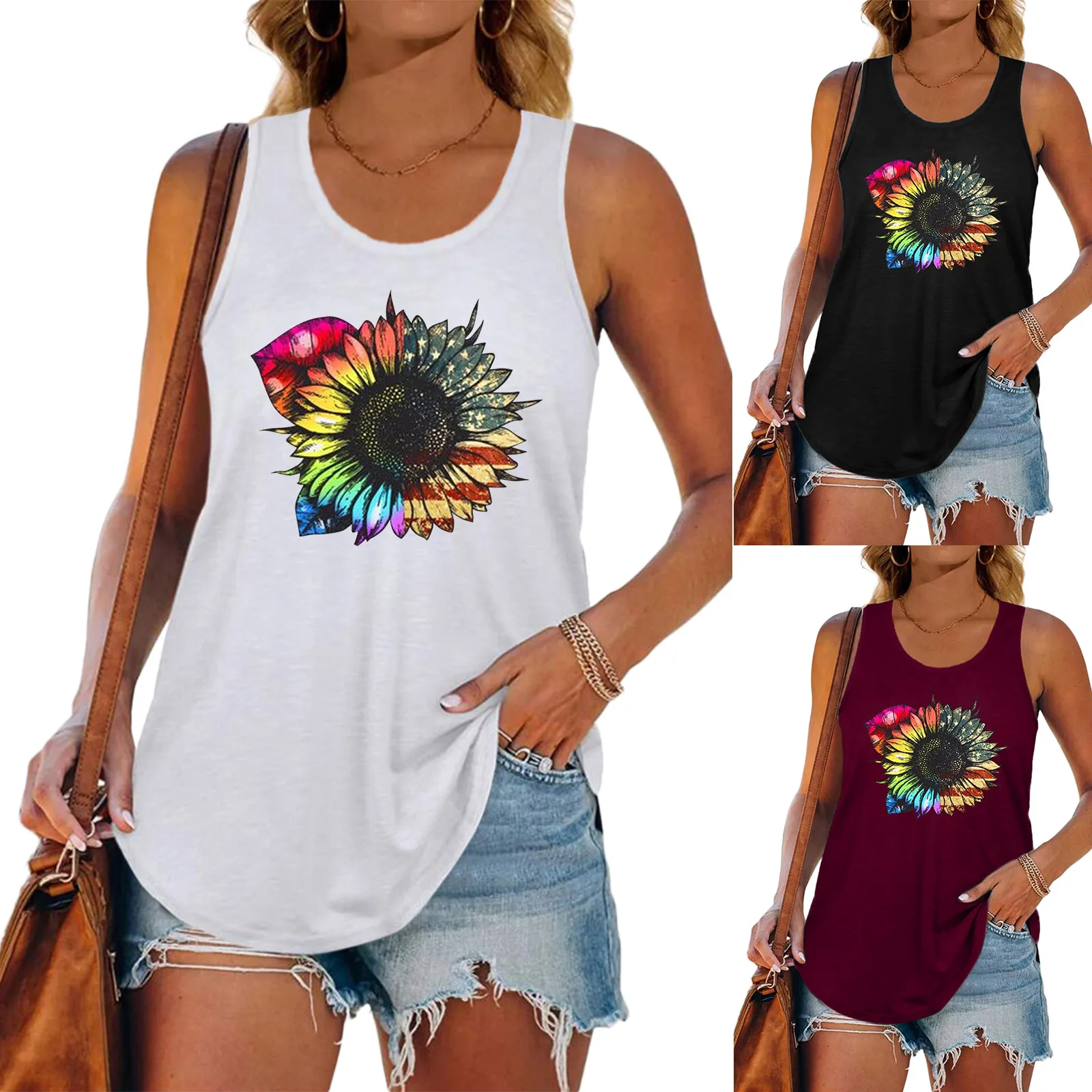 Colorful Sunflowers Print Women Tank Tops Sleeveless Loose Summer Tank Top Casual 2021 Vest Plus Size Clothing for Women
Colorful Sunflowers Print Women Tank Tops Sleeveless Loose Summer Tank Top Casual 2021 Vest Plus Size Clothing for Women