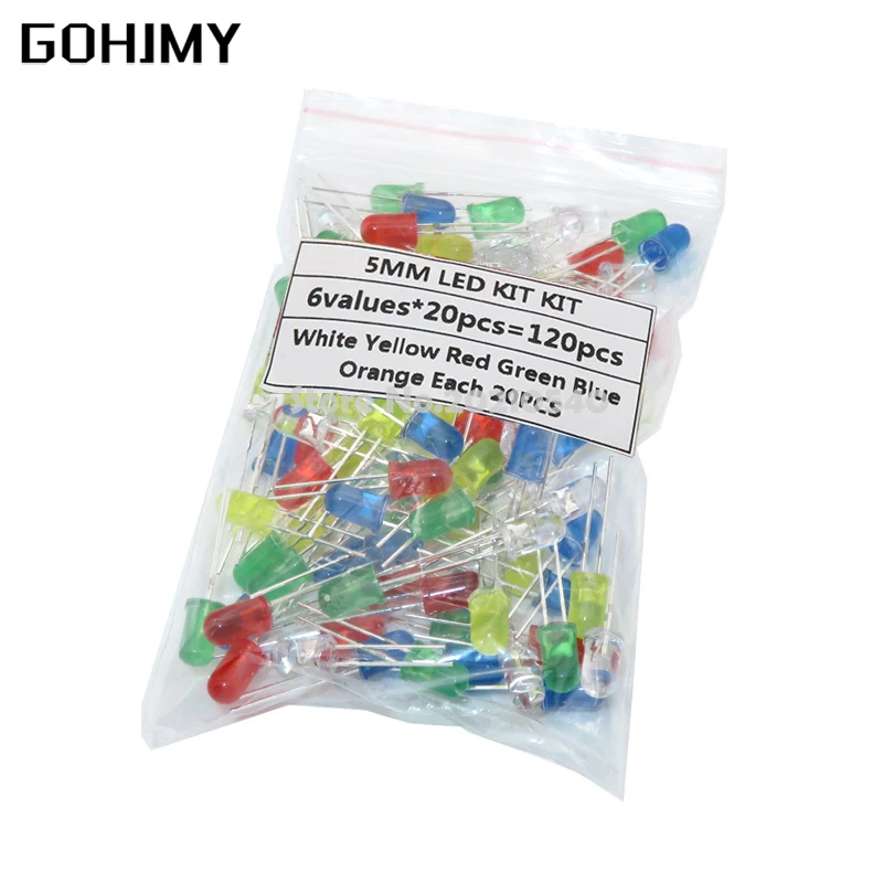 120pcs 6color X 20pcs 5mm LED Light Assorted Kit DIY LEDs Set White Yellow Red Green Blue Orange
120pcs 6color X 20pcs 5mm LED Light Assorted Kit DIY LEDs Set White Yellow Red Green Blue Orange