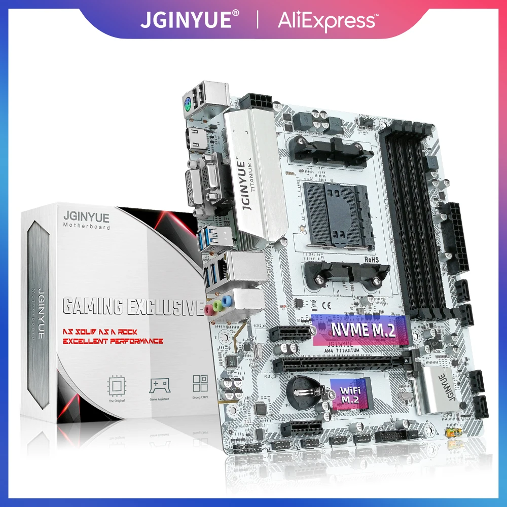 JGINYUE AM4 TITANIUM Motherboard with Dual channel Support Desktop DDR4 RAM Athlon/Ryzen processor with SATA3,M.2 NVME M ATX
JGINYUE AM4 TITANIUM Motherboard with Dual channel Support Desktop DDR4 RAM Athlon/Ryzen processor with SATA3,M.2 NVME M ATX