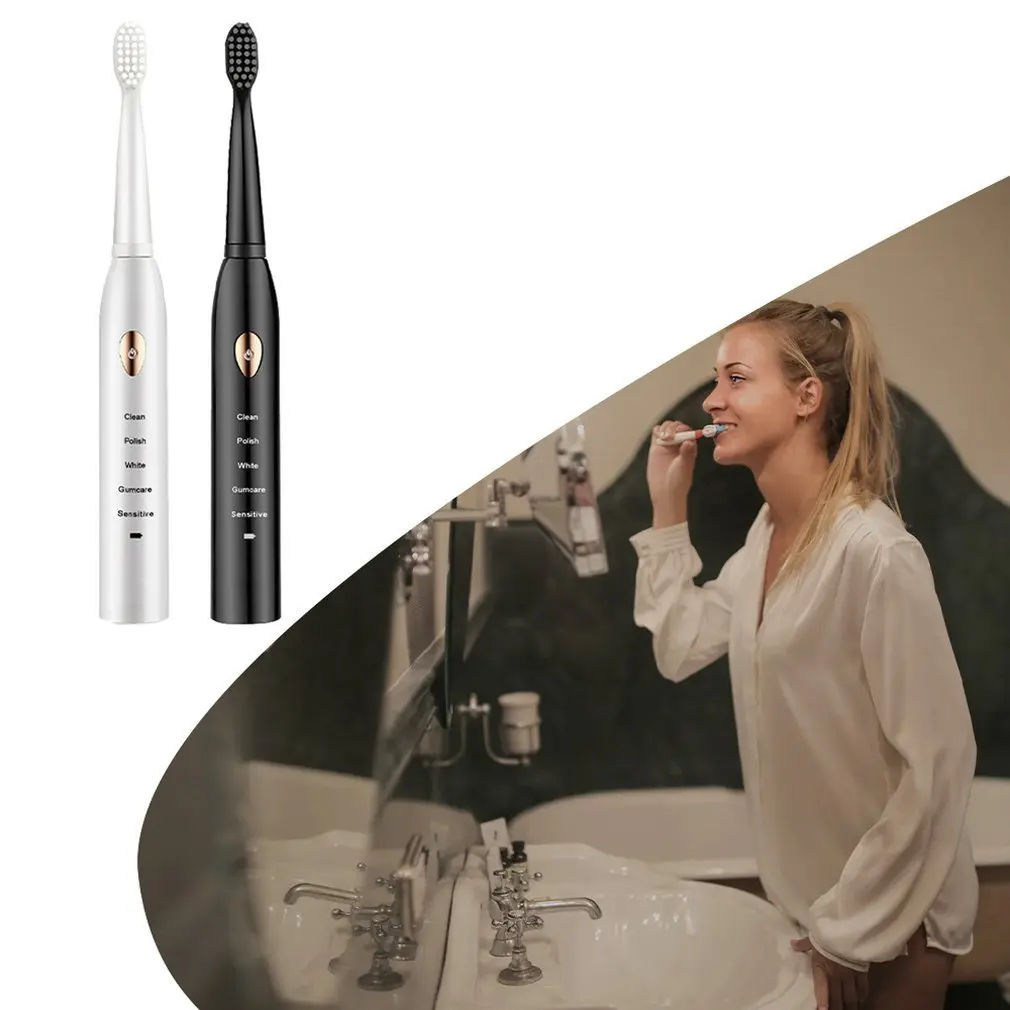 Electric Toothbrush Powerful Ultrasonic Sonic Adult USB Rechargeable 5 Modes Waterproof Whitening Teeth Brush With 4 Brush Heads
Electric Toothbrush Powerful Ultrasonic Sonic Adult USB Rechargeable 5 Modes Waterproof Whitening Teeth Brush With 4 Brush Heads