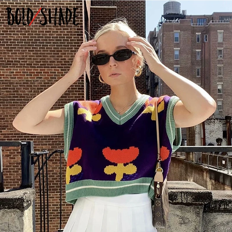 Bold Shade Streetwear 90s Vintage Y2K Sweaters V-Neck Floral Knitting Patchwork Jumpers Autumn Winter Women Vest Indie Outfits
Bold Shade Streetwear 90s Vintage Y2K Sweaters V-Neck Floral Knitting Patchwork Jumpers Autumn Winter Women Vest Indie Outfits