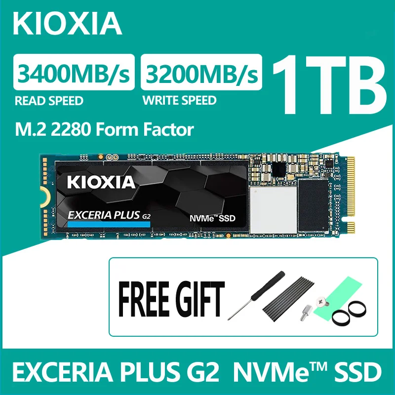 Внутренний твердотельный накопитель KIOXIA SSD M.2 NVMe 1 3 PCIe 0x4 ТБ HD M2 2280 HDD жесткий диск