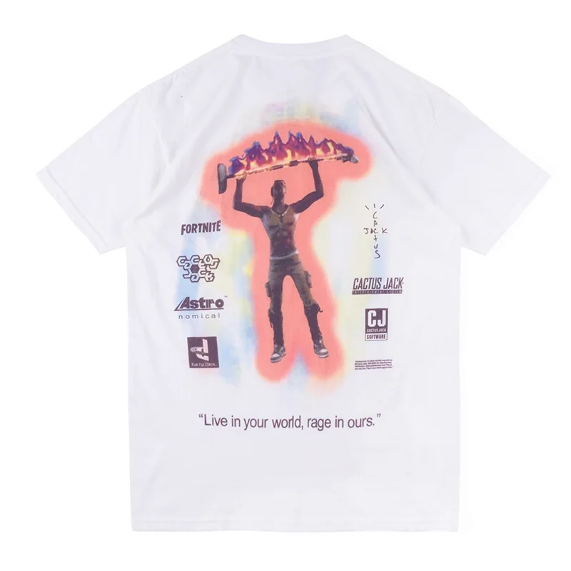 Travis Scott rage emote tee fortress night TS peripheral doll print short sleeve
Travis Scott rage emote tee fortress night TS peripheral doll print short sleeve