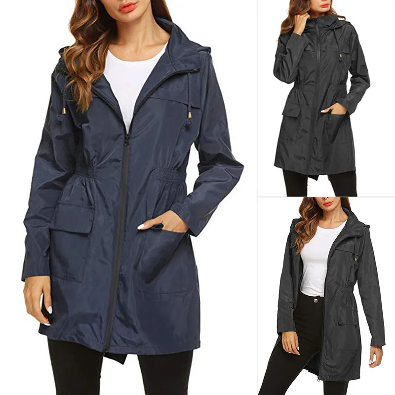 Hot Women Zipper Hooded Raincoat Waterproof Quick-drying Breathable Windproof Long Coat
Hot Women Zipper Hooded Raincoat Waterproof Quick-drying Breathable Windproof Long Coat