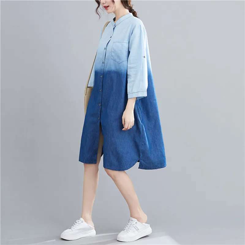 Tie Dye Shirt Denim Dress for Women Loose Oversized Spring Autumn Clothing Long Sleeve Female Jeans Cardigan
Tie Dye Shirt Denim Dress for Women Loose Oversized Spring Autumn Clothing Long Sleeve Female Jeans Cardigan
