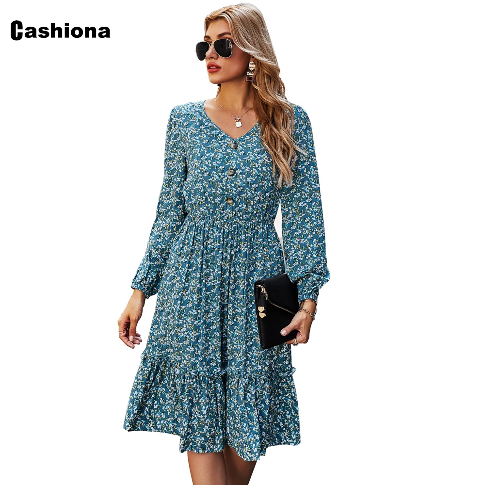 Cashiona 2021 New Summer Knee-Length Dress Women Elegant Leisure Flower Print Dresses Vintage A-line Chic Dress Vestidos Femme
Cashiona 2021 New Summer Knee-Length Dress Women Elegant Leisure Flower Print Dresses Vintage A-line Chic Dress Vestidos Femme