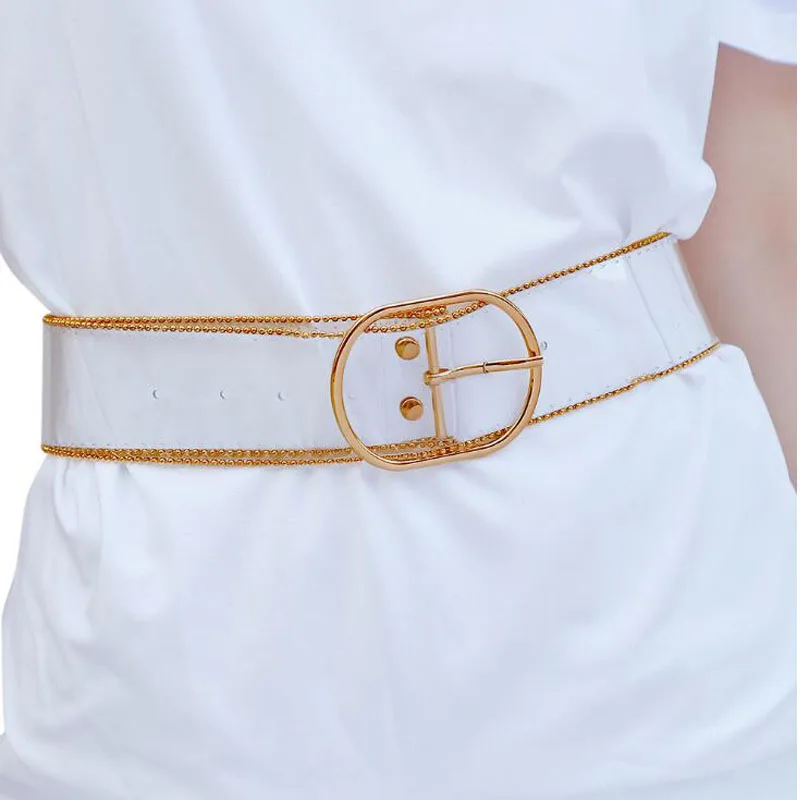 Transparent Wide Leather Elastic Cinch Waistband Fashion Decorate Belts Apparel Women Clear Stretch Buckle Waist Belt
Transparent Wide Leather Elastic Cinch Waistband Fashion Decorate Belts Apparel Women Clear Stretch Buckle Waist Belt