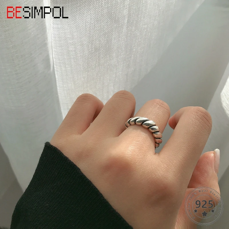 Besimpol реального s925 стерлингового серебра кольцо минималистические винтажные круассан регулируемые Открытые Кольца для женщин Мода ювелирн...
Besimpol реального s925 стерлингового серебра кольцо минималистические винтажные круассан регулируемые Открытые Кольца для женщин Мода ювелирн...