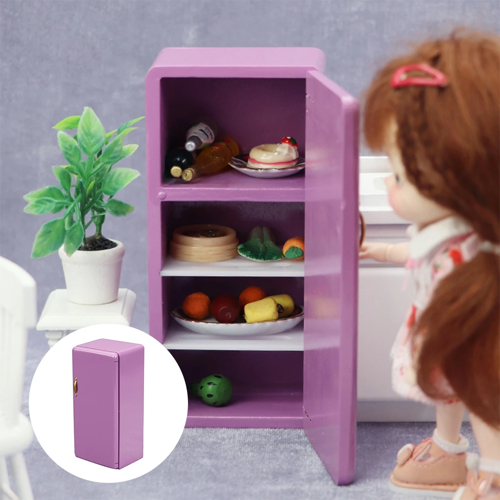 Фото Деревянный холодильник в масштабе 1:12 кукольная мебель для - купить