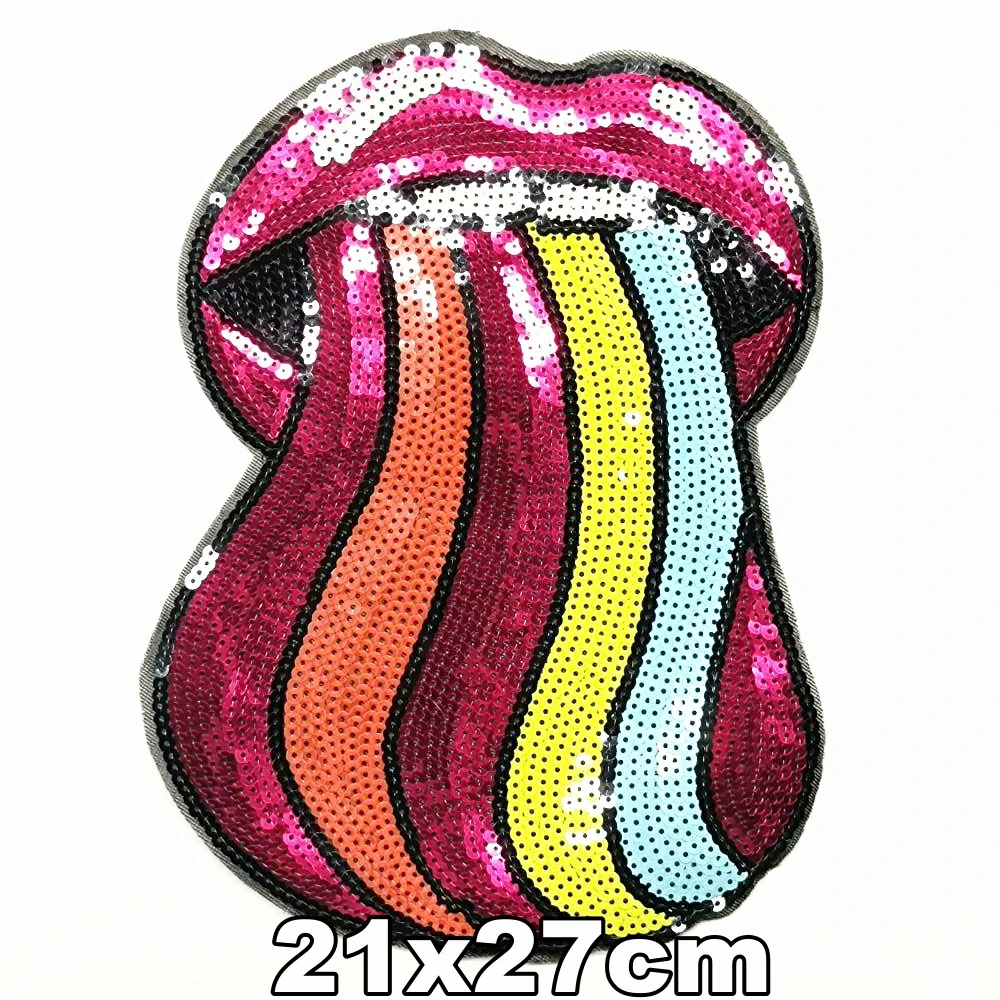 Design iron-on large embroidery big lip mouth cartoon patches for clothing HE-3378
Design iron-on large embroidery big lip mouth cartoon patches for clothing HE-3378