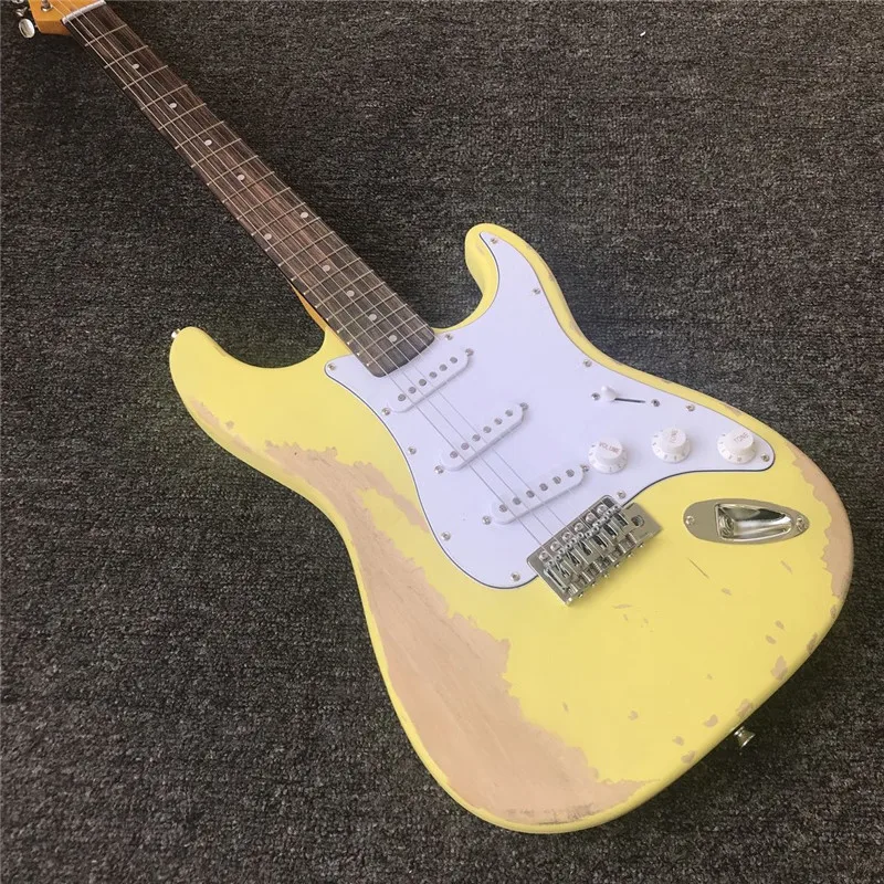 

Yellow color relic electric guitars