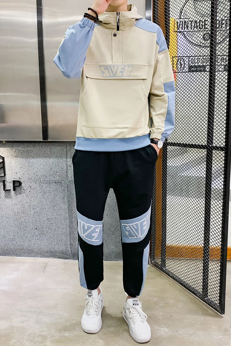 Men Tracksuit Jogging Suit Patchwork Hoodies Set Male Hoodies+Pants Workout Two Piece Sets Gym Sportswear Suit Clothing
Men Tracksuit Jogging Suit Patchwork Hoodies Set Male Hoodies+Pants Workout Two Piece Sets Gym Sportswear Suit Clothing