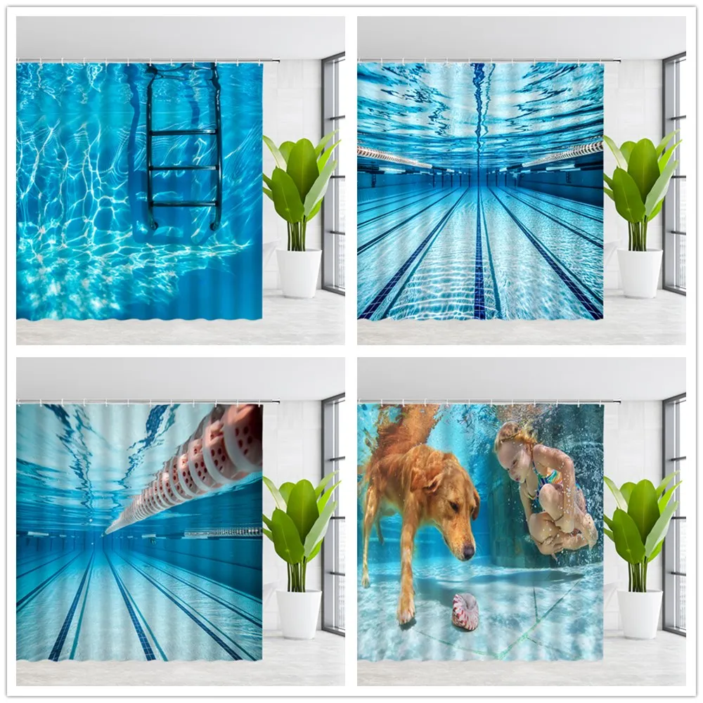 Swimming Pool Shower Curtains Sports Competition Swim Blue Water Bathroom Decor Cloth Hanging Curtain Set With Hooks
Swimming Pool Shower Curtains Sports Competition Swim Blue Water Bathroom Decor Cloth Hanging Curtain Set With Hooks