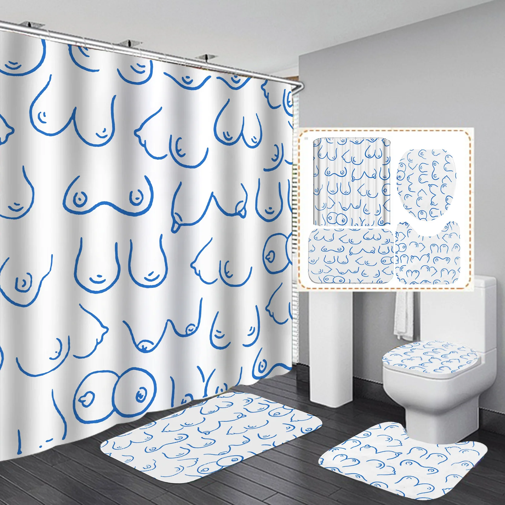 Waterproof Shower Curtains BathroomNon-Slip Rug Toilet Lid Cover Bath Mat Cortina de ducha impermeableRideau de douche toilette
Waterproof Shower Curtains BathroomNon-Slip Rug Toilet Lid Cover Bath Mat Cortina de ducha impermeableRideau de douche toilette