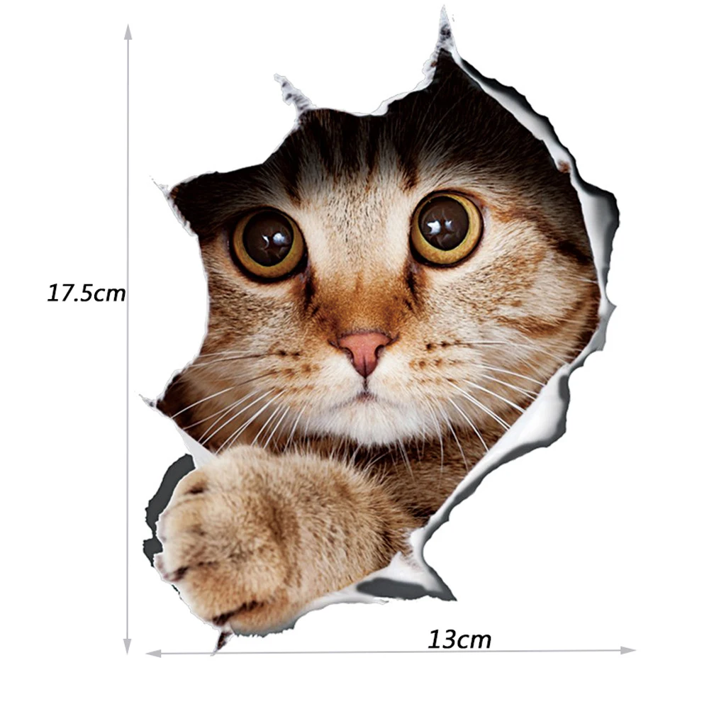 

13*17cm Fashion Car Stickers 3D Stereo Anime Funny Creative Personality Kitten Dog Simulation Stickers Car Styling Accessories