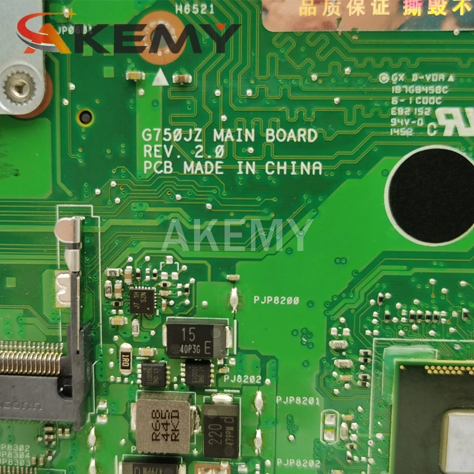 Akemy G750JZA I7 4710HQ Процессор Материнская плата Asus G750JZ G750J ноутбука 100% тестирование