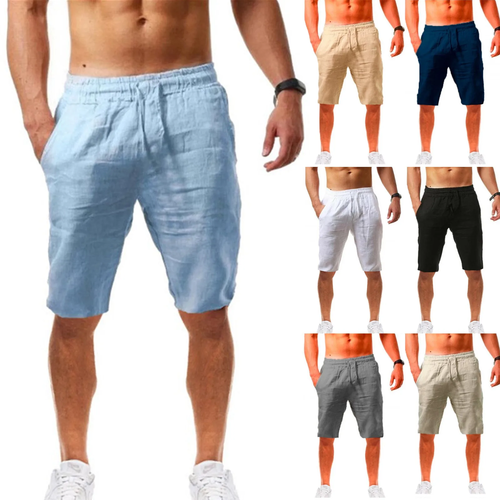 High Quality Men Linen Drawstring Shorts Five Piece Pants Plain Linen Breathable Casual
High Quality Men Linen Drawstring Shorts Five Piece Pants Plain Linen Breathable Casual
