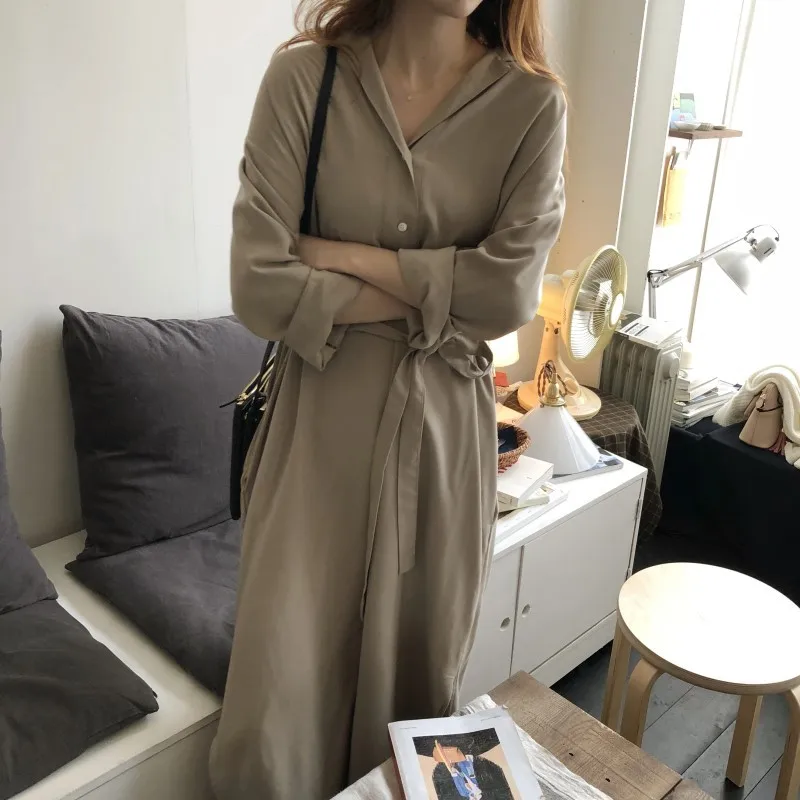 C909 Korean-Style New Style 2019 Spring CHIC Retro Young Drape Long-Sleeved Loose-Fit Slimming Bandage Cloth Shirt Dress
C909 Korean-Style New Style 2019 Spring CHIC Retro Young Drape Long-Sleeved Loose-Fit Slimming Bandage Cloth Shirt Dress