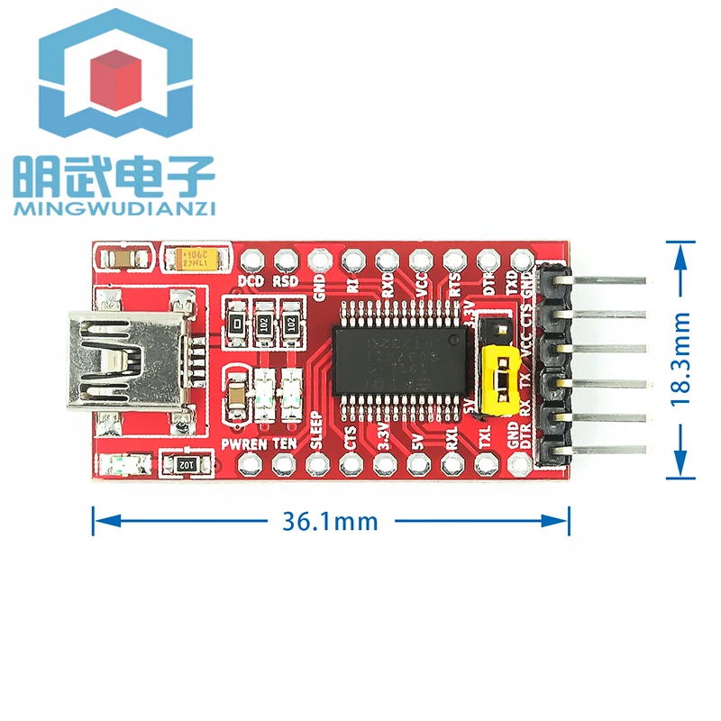 USB to TTL support 3.3V 5V FT232RL module dedicated download cable mini interface
USB to TTL support 3.3V 5V FT232RL module dedicated download cable mini interface