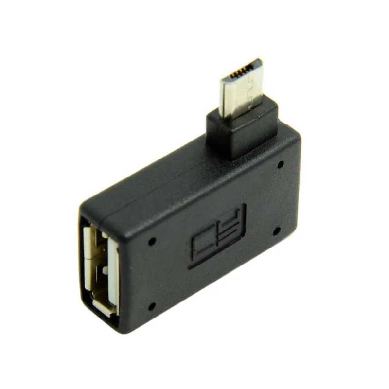 

90 Degree Right Angled Micro USB 2.0 OTG Host Adapter with USB Power for Galaxy S3 S4 S5 Note2 Note3 Cell Phone & Tablet