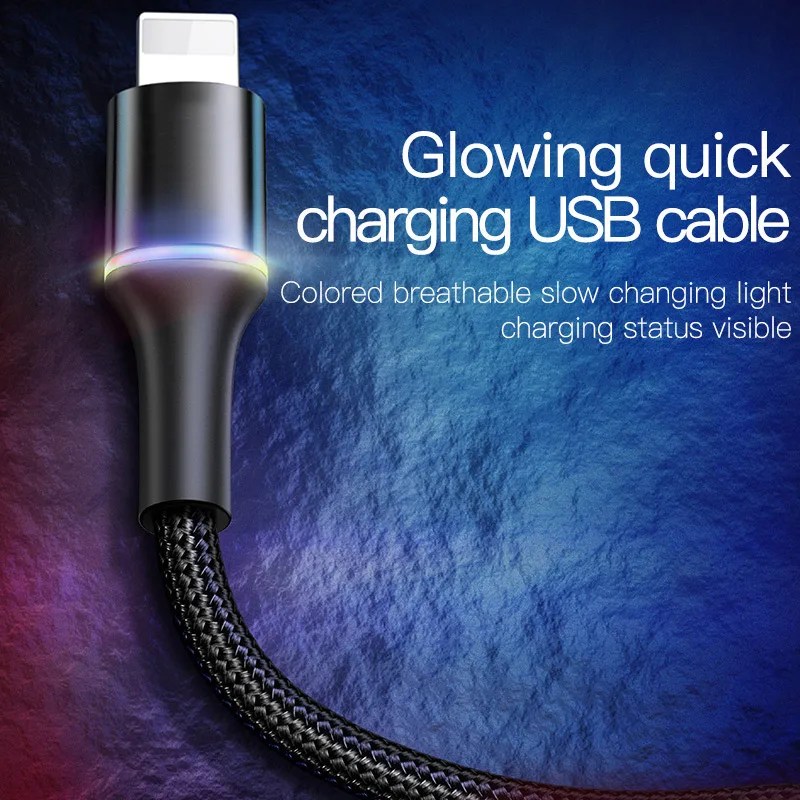 Baseus USB кабель для iPhone освещение быстрое зарядное устройство 13 12 11 Xs Max Xr X 8 7 iPad