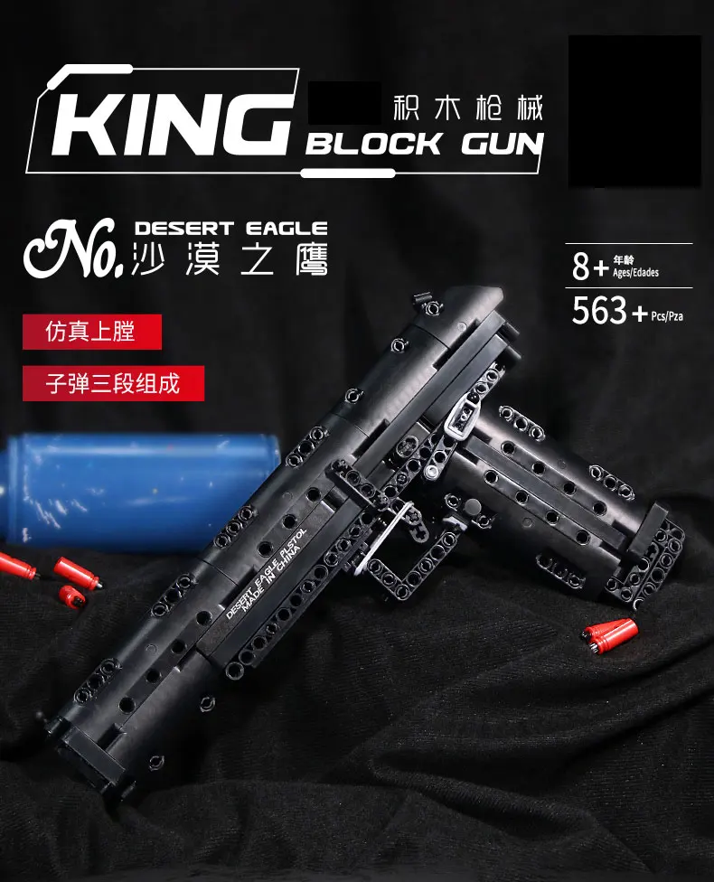 MOULD KING MOC The Desert Eagle Pistol Weapon SWAT Gun Model Building Blocks Bricks Kids Educational DIY Toys Christmas Gifts
MOULD KING MOC The Desert Eagle Pistol Weapon SWAT Gun Model Building Blocks Bricks Kids Educational DIY Toys Christmas Gifts
