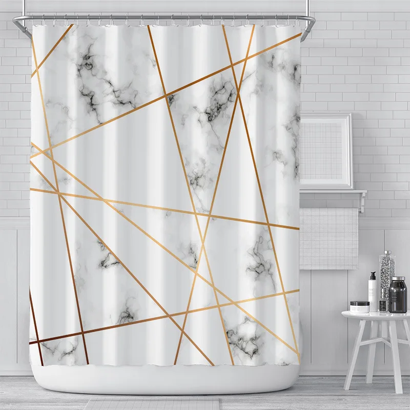 180x180cm 3D Geometric Marble Printing Bathroom Shower Curtain Polyester Waterproof Home Decoration Bathroom Curtain with Hook 5 
180x180cm 3D Geometric Marble Printing Bathroom Shower Curtain Polyester Waterproof Home Decoration Bathroom Curtain with Hook 5