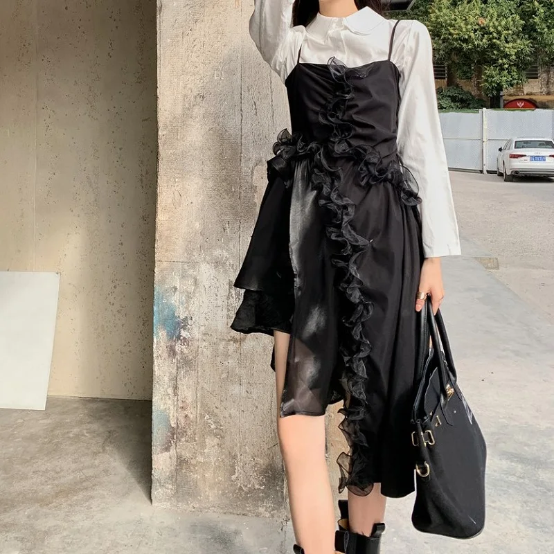 New Fashion Spring Summer 2021 Black Ruffles Asymmetrical Slip Dress Women Designer Spaghetti Strap Bodycon Cami Dress
New Fashion Spring Summer 2021 Black Ruffles Asymmetrical Slip Dress Women Designer Spaghetti Strap Bodycon Cami Dress