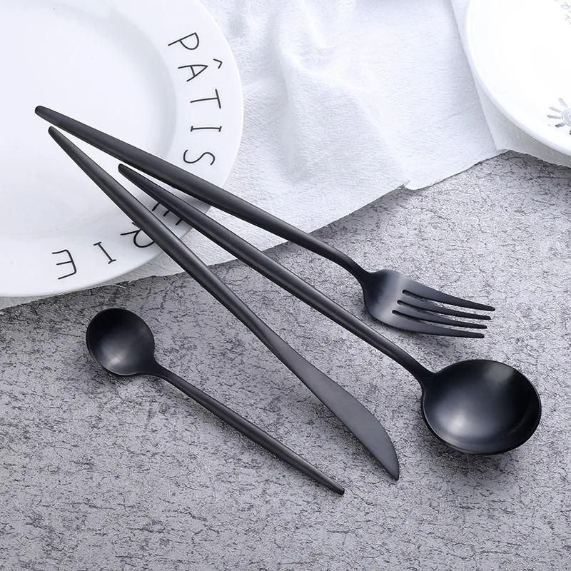 Matte Black Cutlery Set Stainless Steel Flatware Set Kitchen Silverware Steak Tableware Dinnerware Spoon Fork Knife Chopsticks
Matte Black Cutlery Set Stainless Steel Flatware Set Kitchen Silverware Steak Tableware Dinnerware Spoon Fork Knife Chopsticks