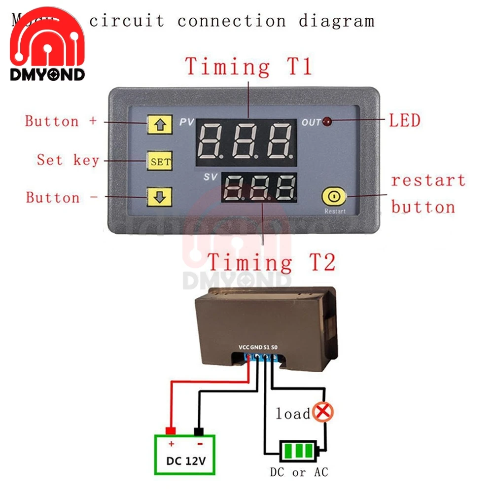 DC 12V Digital Time Delay Relay Board Module with LED Dual Time Display Timing Relay Switch Ajustable Power Supply Thermolator 
DC 12V Digital Time Delay Relay Board Module with LED Dual Time Display Timing Relay Switch Ajustable Power Supply Thermolator