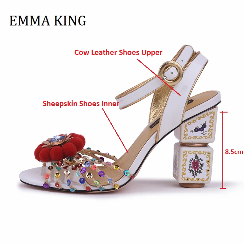 2020 Design Crystal Block Heel Gladiator Sandals Summer Women Peep Toe Rhinestone Flower Shoes Woman Fashion Wedding Party Shoes
2020 Design Crystal Block Heel Gladiator Sandals Summer Women Peep Toe Rhinestone Flower Shoes Woman Fashion Wedding Party Shoes