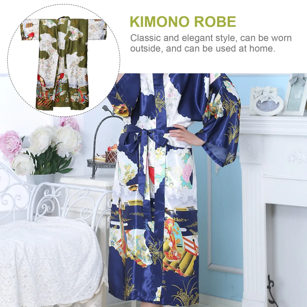 1pc Household Long Style Cardigan Kimono Robe Long Robes with Waistband
1pc Household Long Style Cardigan Kimono Robe Long Robes with Waistband