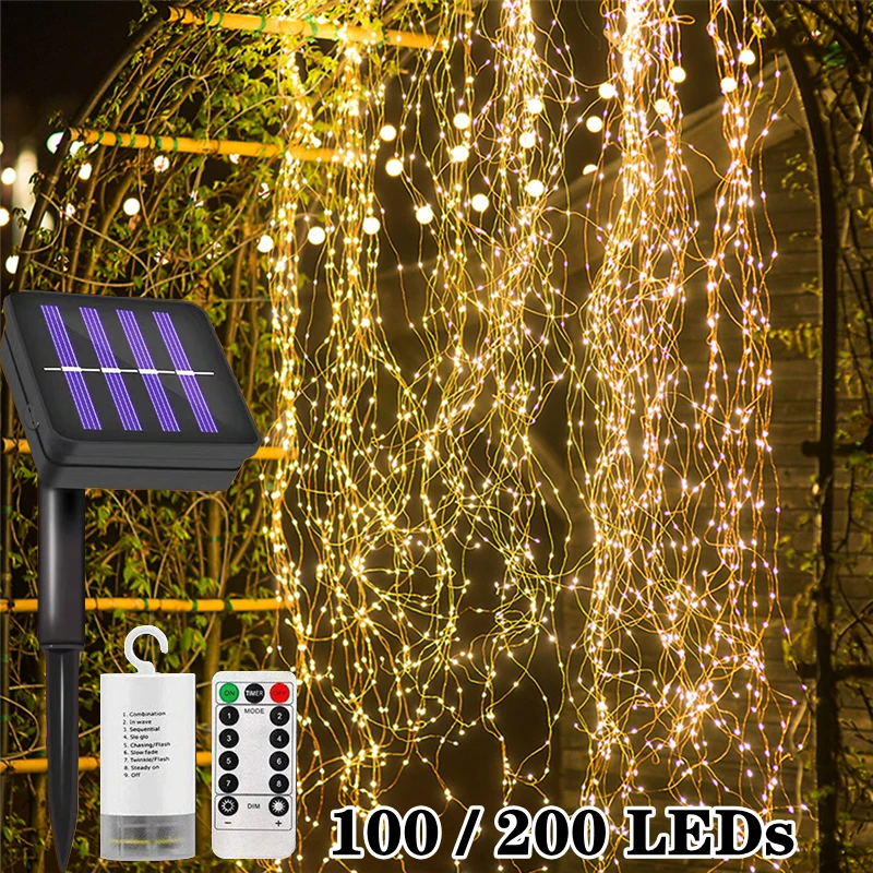 Solar Light Outdoors Waterproof Copper Wire LED String Lights Garland Waterfall Vines With Fairy Lights Room Wedding Decor
Solar Light Outdoors Waterproof Copper Wire LED String Lights Garland Waterfall Vines With Fairy Lights Room Wedding Decor