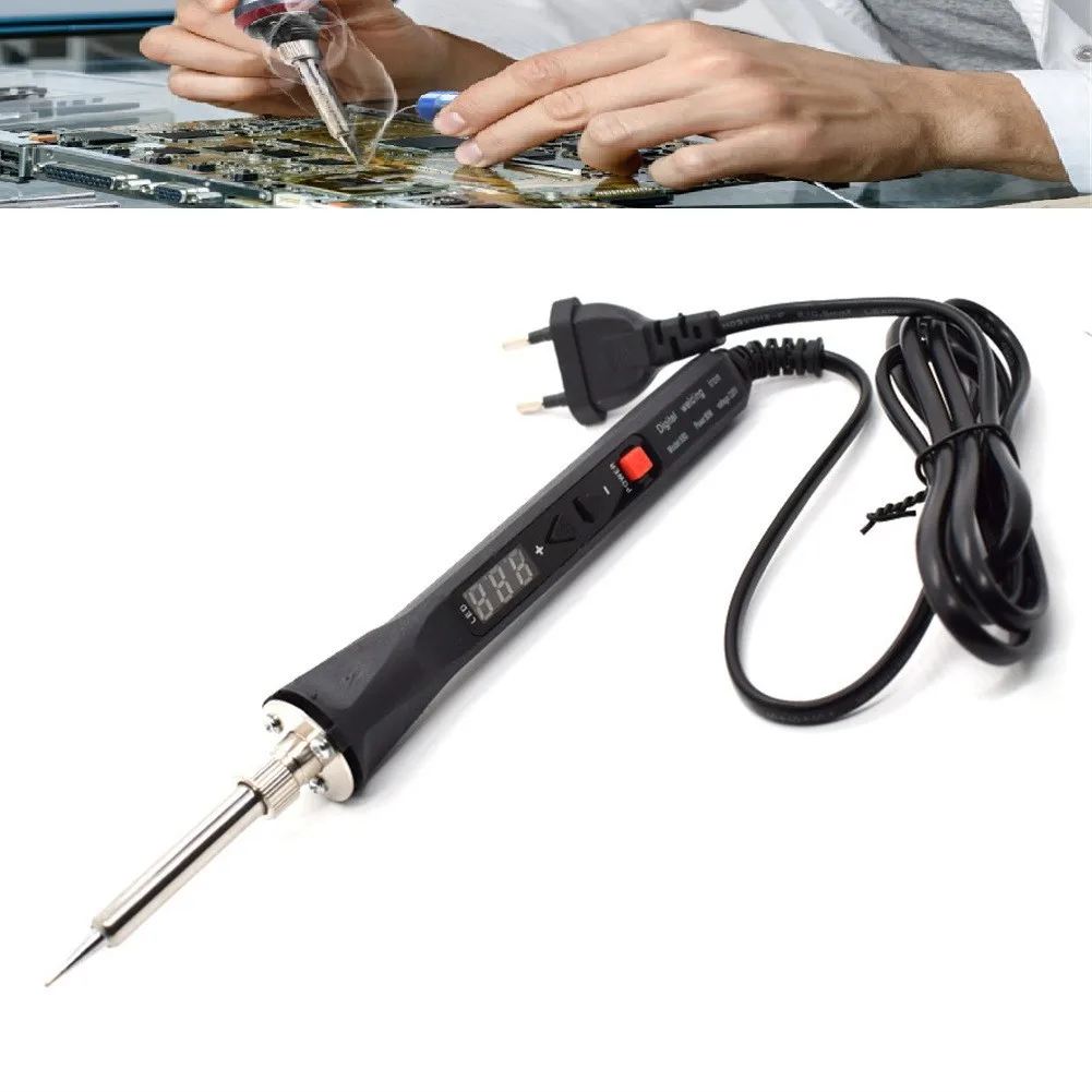 80W Soldering Iron Digital LCD Electric Welding Tools Solder Wire Welding Tools Black Soldering Iron Rubber + Iron 18x5x3.5cm
80W Soldering Iron Digital LCD Electric Welding Tools Solder Wire Welding Tools Black Soldering Iron Rubber + Iron 18x5x3.5cm