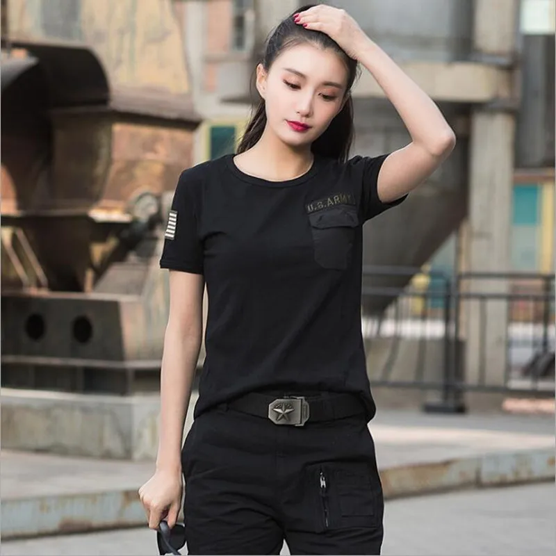 T-shirts New Casual Women Short Sleeve Army T-Shirt 100% Cotton M ilitary T-shirts
T-shirts New Casual Women Short Sleeve Army T-Shirt 100% Cotton M ilitary T-shirts