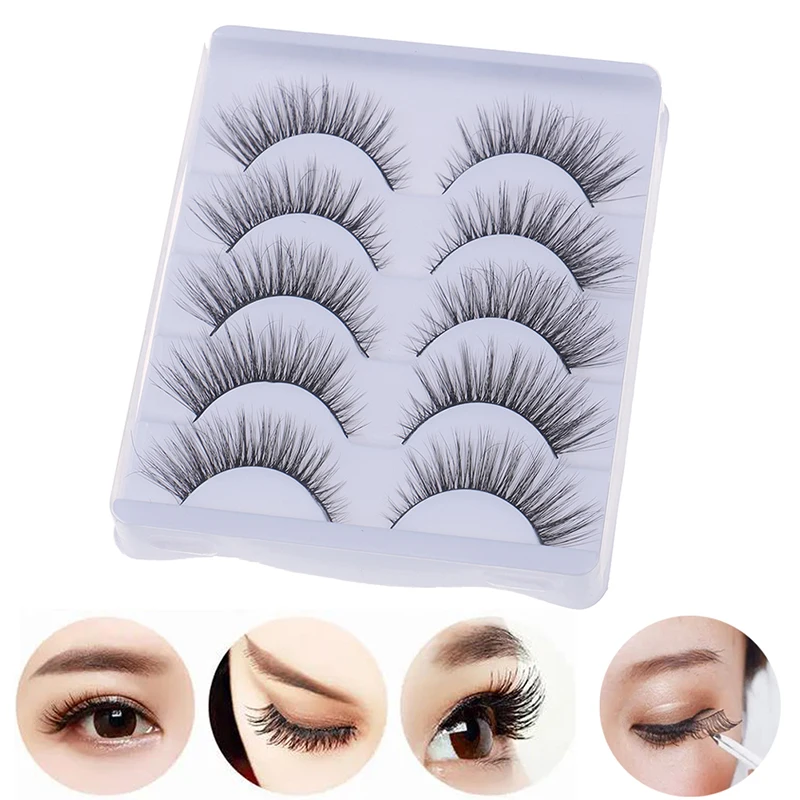 5Pairs/Set Natural Black Long Sparse Cross False Eyelashes Thick Fake Eye Lashes Extensions Eyes Makeup Cosmetic Tools
5Pairs/Set Natural Black Long Sparse Cross False Eyelashes Thick Fake Eye Lashes Extensions Eyes Makeup Cosmetic Tools